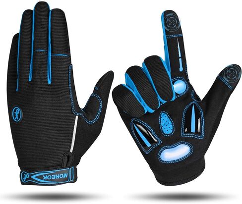 MOREOK Cycling Gloves Bike Gloves for Men/Women-[Breathable Anti-Slip 5MM Gel Pad] Biking Gloves Full Finger Road Bike MTB Bicycle Gloves-for Cycling/Fitness/Motorcycle/Gym/Training/Outdoor Sports in Kuwait