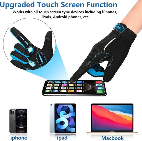 MOREOK Cycling Gloves Bike Gloves for Men/Women-[Breathable Anti-Slip 5MM Gel Pad] Biking Gloves Full Finger Road Bike MTB Bicycle Gloves-for Cycling/Fitness/Motorcycle/Gym/Training/Outdoor Sports in Kuwait