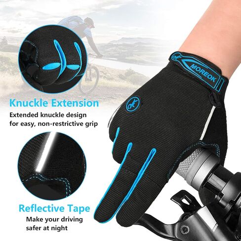 MOREOK Cycling Gloves Bike Gloves for Men/Women-[Breathable Anti-Slip 5MM Gel Pad] Biking Gloves Full Finger Road Bike MTB Bicycle Gloves-for Cycling/Fitness/Motorcycle/Gym/Training/Outdoor Sports in Kuwait