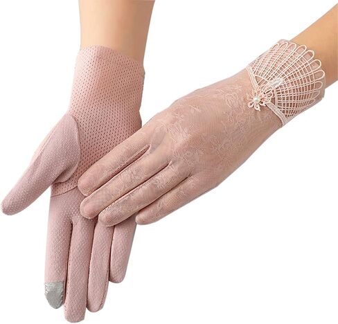 قفازات KADBLE النسائية للقيادة الواقية من الشمس، قفازات صيفية من الدانتيل تعمل باللمس للاستخدام الخارجي in Kuwait