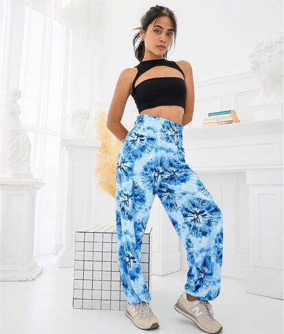 بنطال حريم نسائي من Anthika بخصر عالٍ هيبي بوهو يوجا بالازو كاجوال مع جيوب in Kuwait