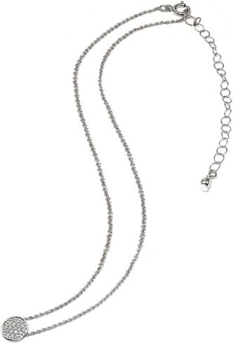 Cubic Zirconia Necklace, Layered Necklaces for Women, Round Pave Circle Necklace, Choker Layering Necklace, Choker Necklace, Dainty Necklace, Choker Necklaces for Women, Gold Necklace for Women in Kuwait