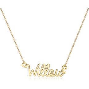 Turandoss Custom Name Necklace Personalized, 14K Gold Plated Name Pendant Necklace Dainty Name Necklace Personalized Jewelry Gifts for Women Girls