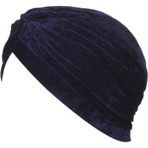 BISMAADH Soft Velvet Twisted Pleated Pre Tied Knot Readymade Turban/Pagri Chemo Cap Head Wraps-Cover for Men’s & Women’s