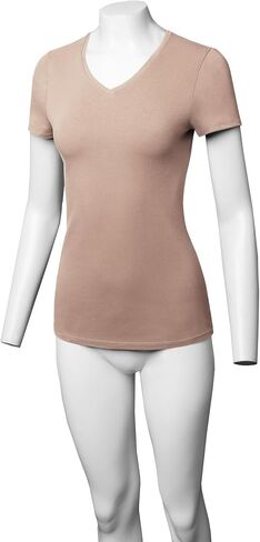 STARJJ Womens Basic Active Strethcy Slim Fit Bodycon V-Neck & Crewneck Short Sleeve T-Shirt Top (S-XL) in Kuwait