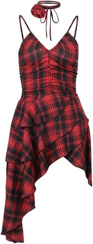 فستان قصير مثير عالي الخصر على الطراز القوطي بدون ظهر منقوش على شكل مول قوطي الجرونج الشرير فستان جمالي أسود Y2k للحفلات in Kuwait