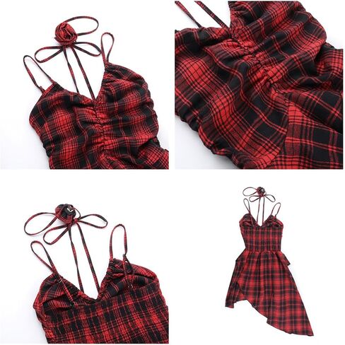 فستان قصير مثير عالي الخصر على الطراز القوطي بدون ظهر منقوش على شكل مول قوطي الجرونج الشرير فستان جمالي أسود Y2k للحفلات in Kuwait