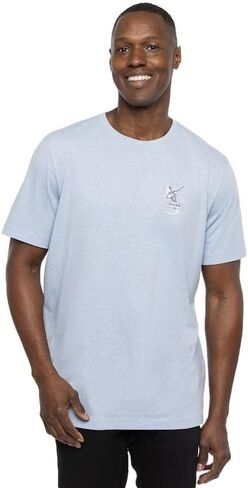 TravisMathew Mens Salty Tee, Heather Bel Air Blue in Saudi Arabia