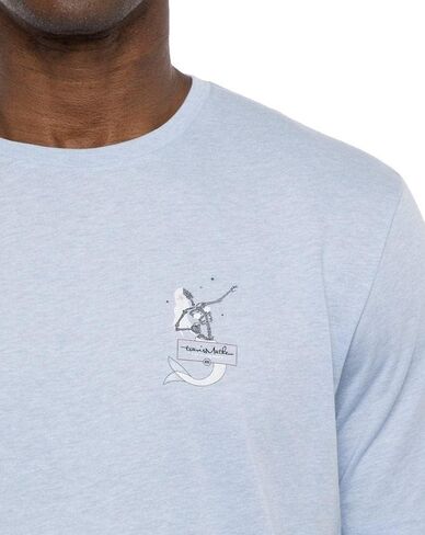 TravisMathew Mens Salty Tee, Heather Bel Air Blue in Saudi Arabia