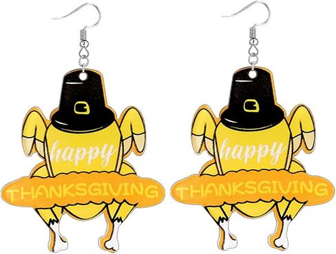 Cute Turkey Earrings for Women Girls,Thanksgiving Turkey Earrings Acrylic Fall Earrings Fun Cartoon Turkey Earrings Thanksgiving Jewelry Accessory Holiday Gifts in Saudi Arabia