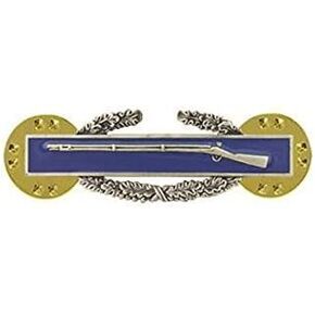 Army Dress Badge: Combat Infantry First Award - miniature, silver oxidized