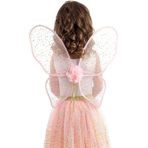 Little Adventures Shimmer Wings Costume Dress Up - Machine Washable Girl Pretend Play and Party Outfit