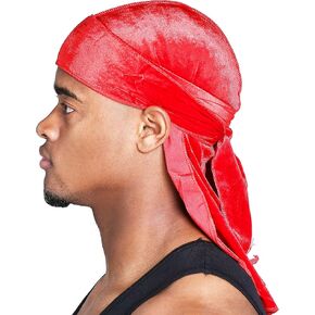 Snatched Flames Velvet Du-Rag-Premium Quality-Wave Cap Long Straps