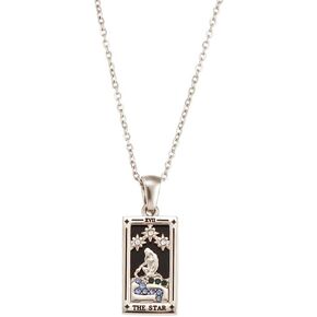 AYNN 18k Gold Plated 316L Stainless Steel Square Colorful Enamel Tarot Cards Pendant Necklace Jewelry Hypoallergenic