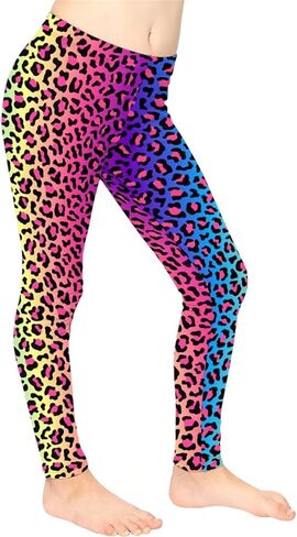Xpyiqun الفتيات طماق اليوغا الرياضية السراويل الضيقة السراويل Activewear 4-13T in Kuwait