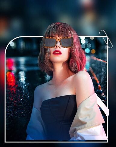 NLEYANB 6 Packs Wholesale Y2K Oversized B Rectangle Square Sunglasses Bulk for Women Men UV400 in Kuwait