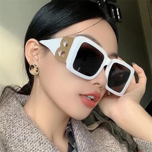 NLEYANB 6 Packs Wholesale Y2K Oversized B Rectangle Square Sunglasses Bulk for Women Men UV400 in Kuwait
