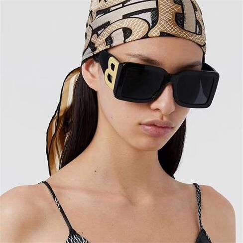 NLEYANB 6 Packs Wholesale Y2K Oversized B Rectangle Square Sunglasses Bulk for Women Men UV400 in Kuwait