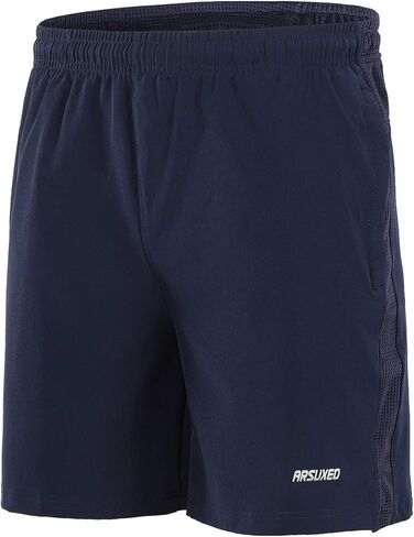 شورت الجري ARSUXEO للرجال مقاس 7 بوصات، شورت رياضي فائق النعومة للتدريب مع جيوب بسحاب in Kuwait