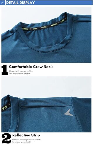 Magiftbox Mens Muscle Elastic Spandex Lightweight Workout Short Sleeve T-Shirts Gym Sweat Tee T61T62 in Kuwait