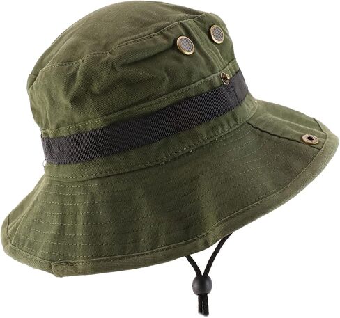 Armycrew Military American Flag Hook and Loop Patch Boonie Cap with Chin Strap in Saudi Arabia