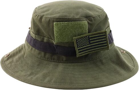 Armycrew Military American Flag Hook and Loop Patch Boonie Cap with Chin Strap in Saudi Arabia