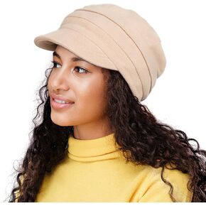 Alnorm Oversize Satin Lined Baseball Cap Newsboy Cap Winter Hat for Frizzy Curly Hair