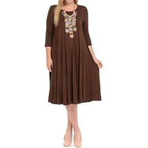 Pastel by Vivienne Women's A-Line Trapeze Midi Dress Plus Size in Kuwait