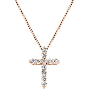 قلادة Diamond Wish من 1/4 إلى 2 قيراط من الألماس المتقاطع من الذهب عيار 14 قيراط على سلسلة قابلة للتعديل من 16 إلى 18 بوصة (HI-I، SI1-SI2، cttw) مشبك حلقة زنبركية