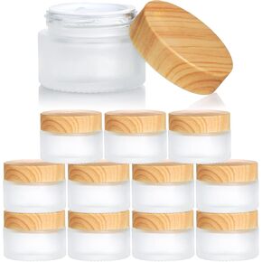 ZENFUN 30ml/1oz Set of 12 Frosted Glass Cosmetic Containers with Lids, Leak-proof Small Makeup Sample Jars, Refillable Travel Jars for Cream, Toiletries, Lotions, Lip Balm in Saudi Arabia