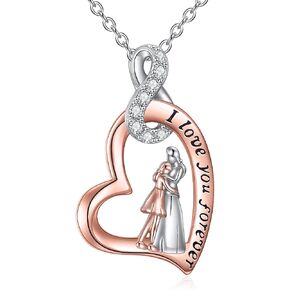 WINNICACA Mother and Daughter Necklace Unique Birthday Gifts for Daughters 925 Sterling Silver I Love You Forever Infinity Pendant to My Daughters Jewelry Christmas Gifts for Mom & Daughter in Saudi Arabia
