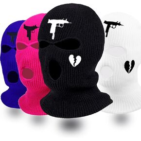 2PCS 3-Holes Ski Mask Balaclava Knitted Full Face Cover Cycling Winter Warm Mask Outdoor Sports for Men Women
