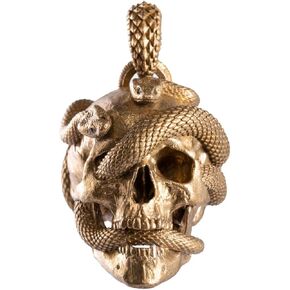 كوبرتيست دبليو يو قلادة بدلاية على شكل جمجمة وثعبان للهالوين للرجال والاب والنساء، مجوهرات قوطية هدية (نحاس) in Kuwait
