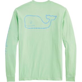 vineyard vines Men's Garment Dye Vintage Whale Long-Sleeve Pocket Tee