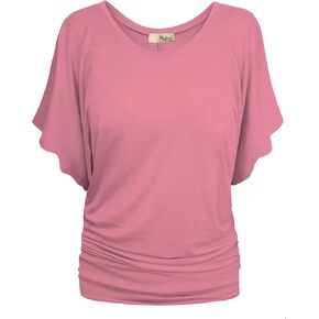 Hybrid & Company Womens Super Comfy Boat Neck Dolman Top Shirt in Kuwait