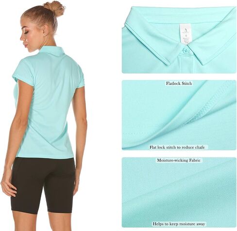 icyzone Golf Polo Shirts for Women, Ladie's Collared Tennis Short Sleeve Tops in Saudi Arabia