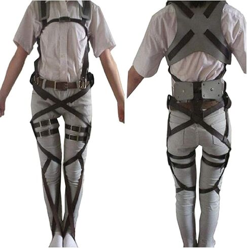 Vancle Cosplay Attack on Titan Shingeki no Kyojin Recon Corps Belt Hookshot Costume, Brown, free size in Saudi Arabia