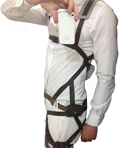 Vancle Cosplay Attack on Titan Shingeki no Kyojin Recon Corps Belt Hookshot Costume, Brown, free size in Saudi Arabia