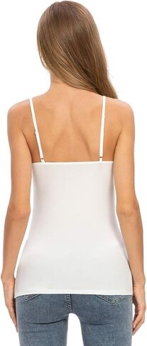 Vislivin Plain Camisole for Women Lace Tank Tops V Neck Adjustable Cami Sexy Undershirts 4 Pack in Kuwait