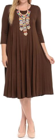 Pastel by Vivienne Women's A-Line Trapeze Midi Dress Plus Size in Kuwait