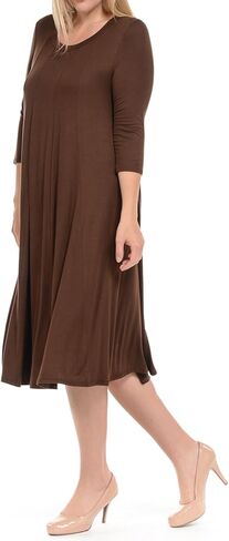 Pastel by Vivienne Women's A-Line Trapeze Midi Dress Plus Size in Kuwait