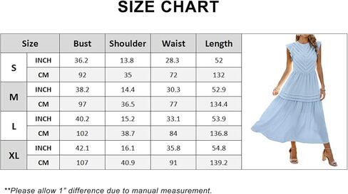 فستان ماكسي صيفي نسائي من Angashion فستان كاجوال بياقة دائرية وأكمام قصيرة سويسرية منقط تيرد مطوي ومتين طويل فستان الشمس المتزلج in Kuwait