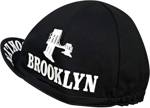 قبعة ركوب الدراجات من بروكلين سيتي - أسود مع طباعة جسر أبيض in Kuwait
