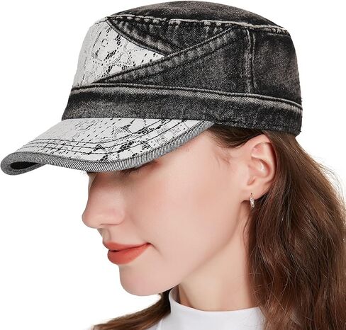 Denim Jean Cotton Hat Cap Fashion Lace, Premium Adjustable Universal Fit in Saudi Arabia