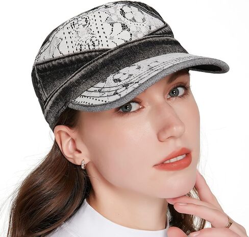 Denim Jean Cotton Hat Cap Fashion Lace, Premium Adjustable Universal Fit in Saudi Arabia