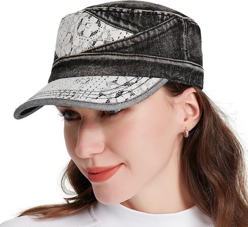 Denim Jean Cotton Hat Cap Fashion Lace, Premium Adjustable Universal Fit in Saudi Arabia