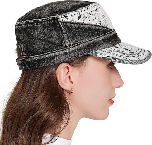 Denim Jean Cotton Hat Cap Fashion Lace, Premium Adjustable Universal Fit in Saudi Arabia