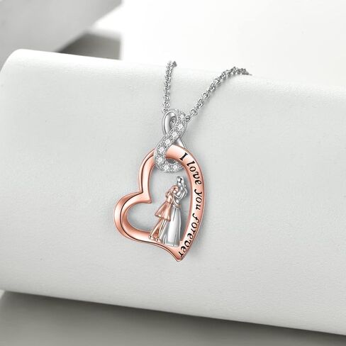 WINNICACA Mother and Daughter Necklace Unique Birthday Gifts for Daughters 925 Sterling Silver I Love You Forever Infinity Pendant to My Daughters Jewelry Christmas Gifts for Mom & Daughter in Saudi Arabia