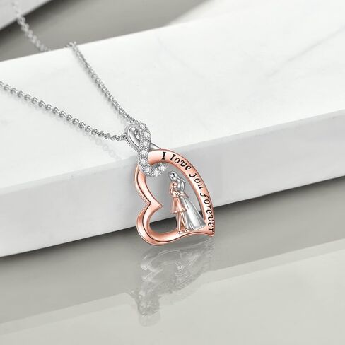 WINNICACA Mother and Daughter Necklace Unique Birthday Gifts for Daughters 925 Sterling Silver I Love You Forever Infinity Pendant to My Daughters Jewelry Christmas Gifts for Mom & Daughter in Saudi Arabia