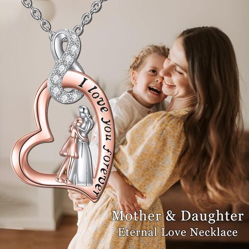 WINNICACA Mother and Daughter Necklace Unique Birthday Gifts for Daughters 925 Sterling Silver I Love You Forever Infinity Pendant to My Daughters Jewelry Christmas Gifts for Mom & Daughter in Saudi Arabia